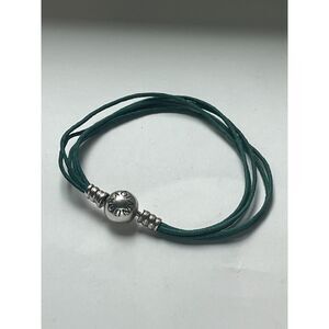 Pandora Moments Teal Multi-Strand Fabric Cord Bracelet